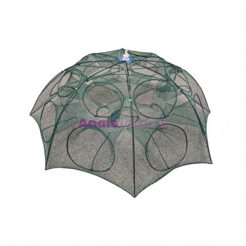Capcana pescuit tip umbrela cu 16 intrari, diametru 90 cm