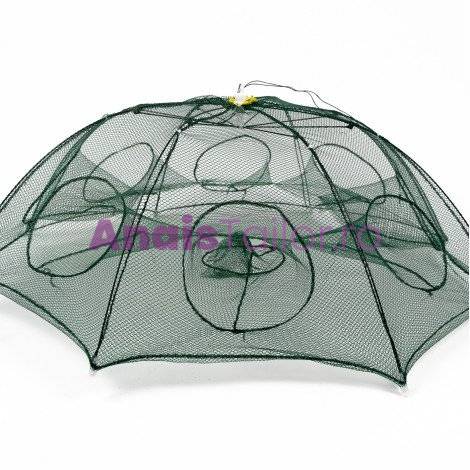 Capcana pescuit tip umbrela cu 8 intrari, diametru 90 cm