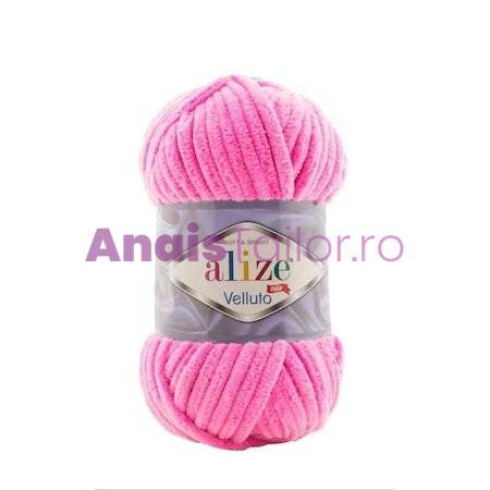 Fir Textil Alize Velluto cod culoare 121, pentru crosetat si tricotat, acril, roz, 68 m