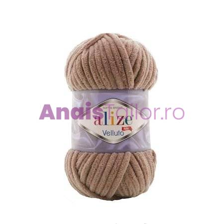 Fir Textil Alize Velluto cod culoare 329, pentru crosetat si tricotat, acril, bej, 68 m