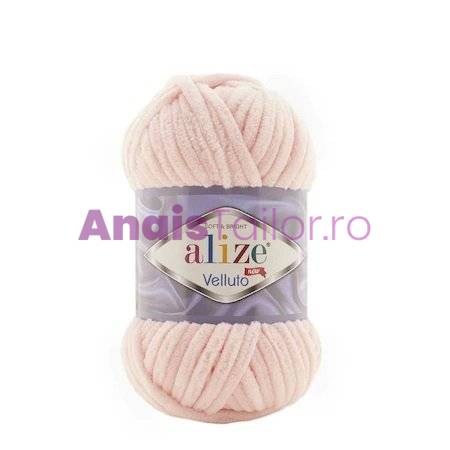 Fir Textil Alize Velluto cod culoare 340, pentru crosetat si tricotat, acril, roz, 68 m