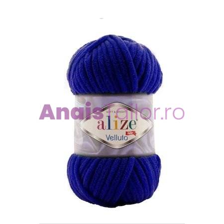 Fir Textil Alize Velluto cod culoare 360, pentru crosetat si tricotat, acril, bleumarin, 68 m