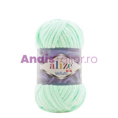 Fir Textil Alize Velluto cod culoare 464, pentru crosetat si tricotat, acril, turcoaz, 68 m