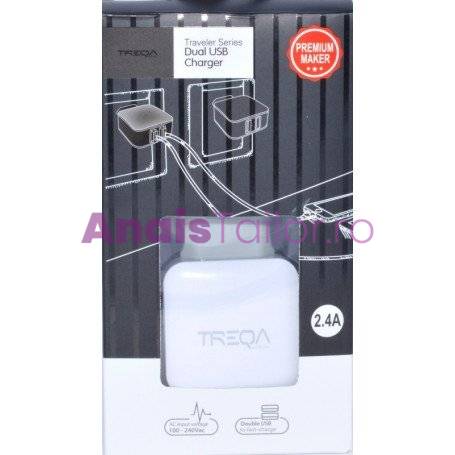 Incarcator Telefon / Tableta - 2 x USB/2,4A TREQA