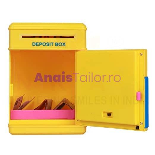 Pusculita interactiva pentru copii cu functie ATM cod pin si seif Minion, cu melodie, Anais Tailor