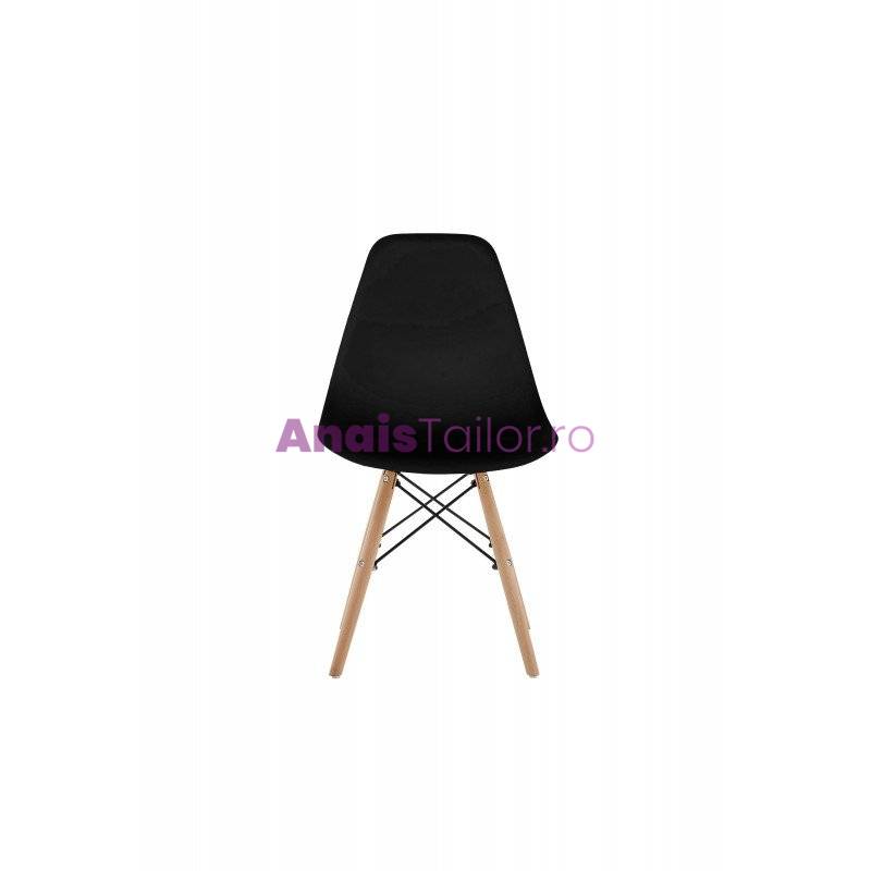 Set 4 scaune pentru bucatarie sau living, 54 x 46.50 x 82 cm, Negru
