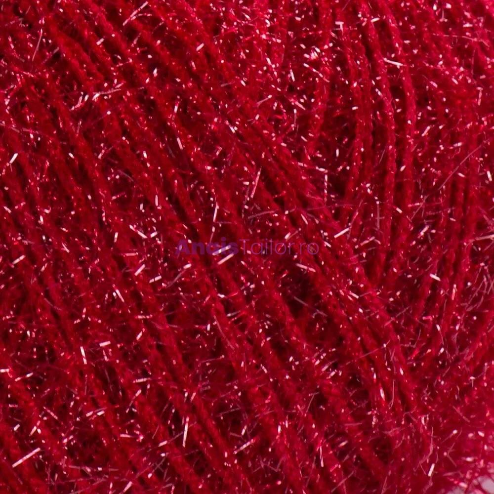 YarnArt Christmas 46, ata crosetat, textura lucioasa specific decoratiunilor, rosu 50g