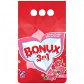 Detergent Automat Pudra 3 in 1 cu Aroma de Trandafir pentru Rufe Colorate - Bonux 3 in 1 for Colors Rose, 2000 g