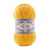 Fir Textil Alize Velluto 216, pentru crosetat si tricotat, acril, galben, 68 m