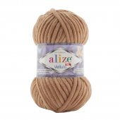 Fir Textil Alize Velluto 429, pentru crosetat si tricotat, acril, maro, 68 m