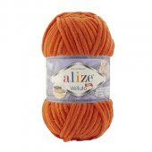 Fir Textil Alize Velluto cod culoare 06, pentru crosetat si tricotat, acril, portocaliu, 68 m