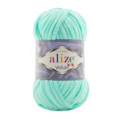 Fir Textil Alize Velluto cod culoare 19, pentru crosetat si tricotat, acril, turcoaz, 68 m