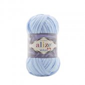 Fir Textil Alize Velluto cod culoare 218, pentru crosetat si tricotat, acril, albastru, 68 m