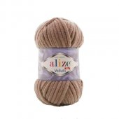 Fir Textil Alize Velluto cod culoare 329, pentru crosetat si tricotat, acril, bej, 68 m
