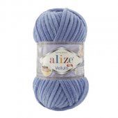 Fir Textil Alize Velluto cod culoare 374, pentru crosetat si tricotat, acril, bleumarin, 68 m