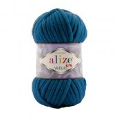 Fir Textil Alize Velluto cod culoare 646, pentru crosetat si tricotat, acril, petrol, 68 m