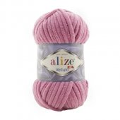 Fir Textil Alize Velluto cod culoare 98, pentru crosetat si tricotat, acril, roz, 68 m