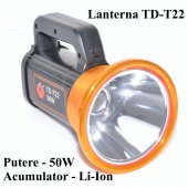 LANTERNA CU LED 50W + 50W 12 LED, cu acumulator