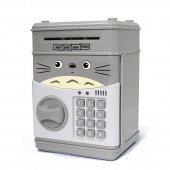 Pusculita pisica, pentru Copii Interactiva Alb/Negru, cu Cod Pin si Seif, Functie ATM