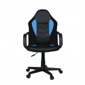 Scaun gaming / birou, rotativ, 54 x 59 x 90-102 cm, negru+albastru
