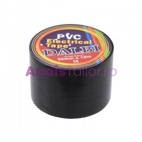 5Buc/Set, Banda Izolatoare Neagra din Pvc 50mm x 15m 