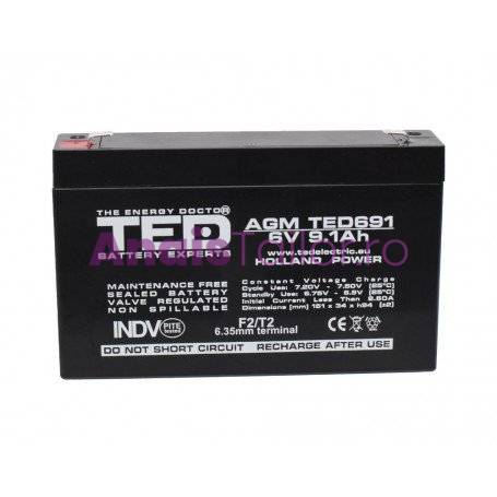 ACUMULATOR PLUMB - ACID 6V-9,1A TED
