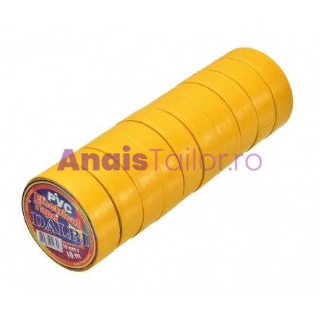 Set/10buc, Banda Izolier Galbena 19mm x 20m  