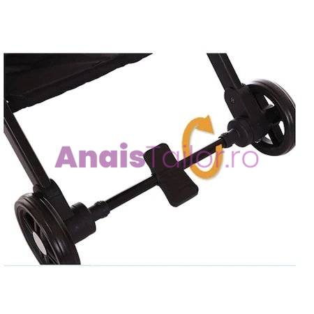 Carucior sport copii, pliere compacta pentru avion, cu sistem troller, C8 gri