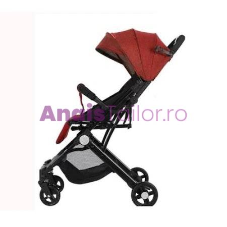 Carucior sport copii, pliere compacta pentru avion, cu sistem troller, C8 rosu 
