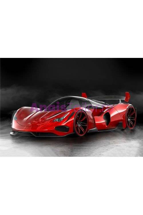 Covor antiderapant copii Red Car, 120 x 180 cm