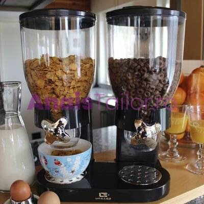 Dispenser dublu, pentru cereale, 2 Recipiente x 2 l