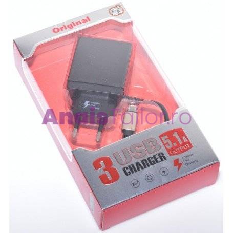 INCARCATOR telefon / tableta FAST - 5,1A/MICRO USB+3XUSB