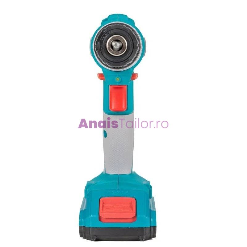 Masina de gaurit si insurubat cu acumulator TOTAL - 20V, 2Ah, 1500 rpm, mandrina rapida