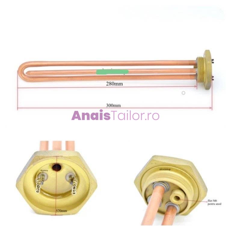 Rezistenta pentru Boiler 2000W Dreapta Cu FILET Q