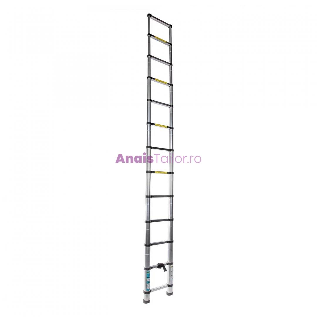 Scara telescopica aluminiu, 13 trepte, 3.8 metri