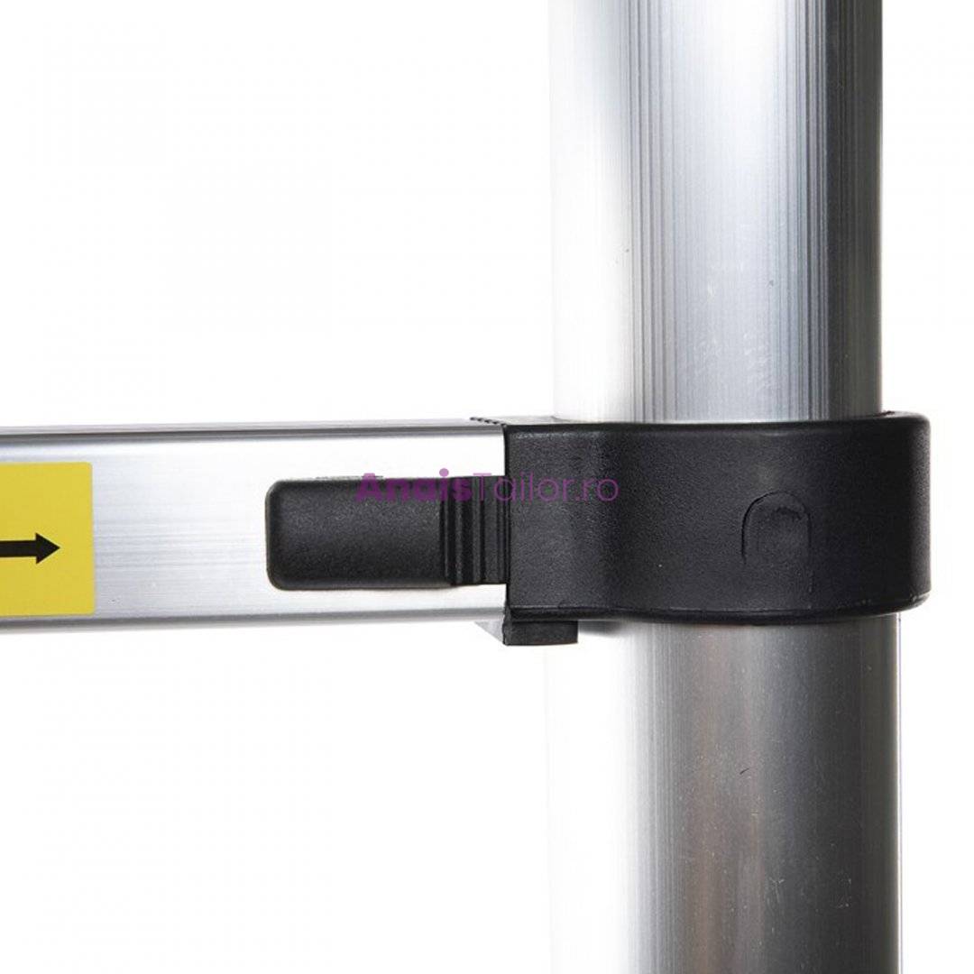 Scara telescopica aluminiu, 9 trepte, 2.6 metri, maxim 150 kg