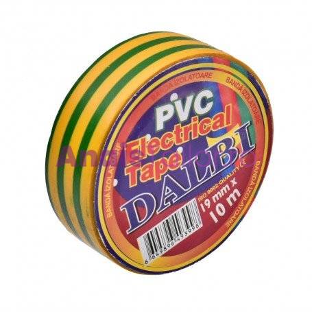 Set/10buc, Banda Izolier Galben-Verde 19mm x 10m 