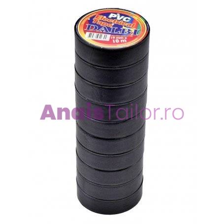 Set/10buc, Banda Izolier Neagra 19mm x 10m 