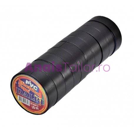 Set/10buc, Banda Izolier Neagra 19mm x 10m 