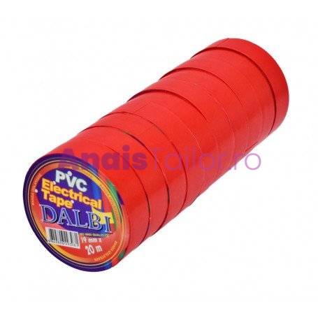 Set/10buc, Banda Izolier Rosie 19mm x 20m 