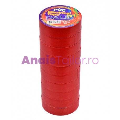 Set/10buc, Banda Izolier Rosie 19mm x 20m 