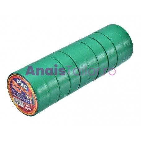 Set/10buc, Banda Izolier Verde 19mm x 10m 