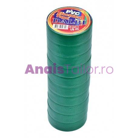 Set/10buc, Banda Izolier Verde 19mm x 20m  