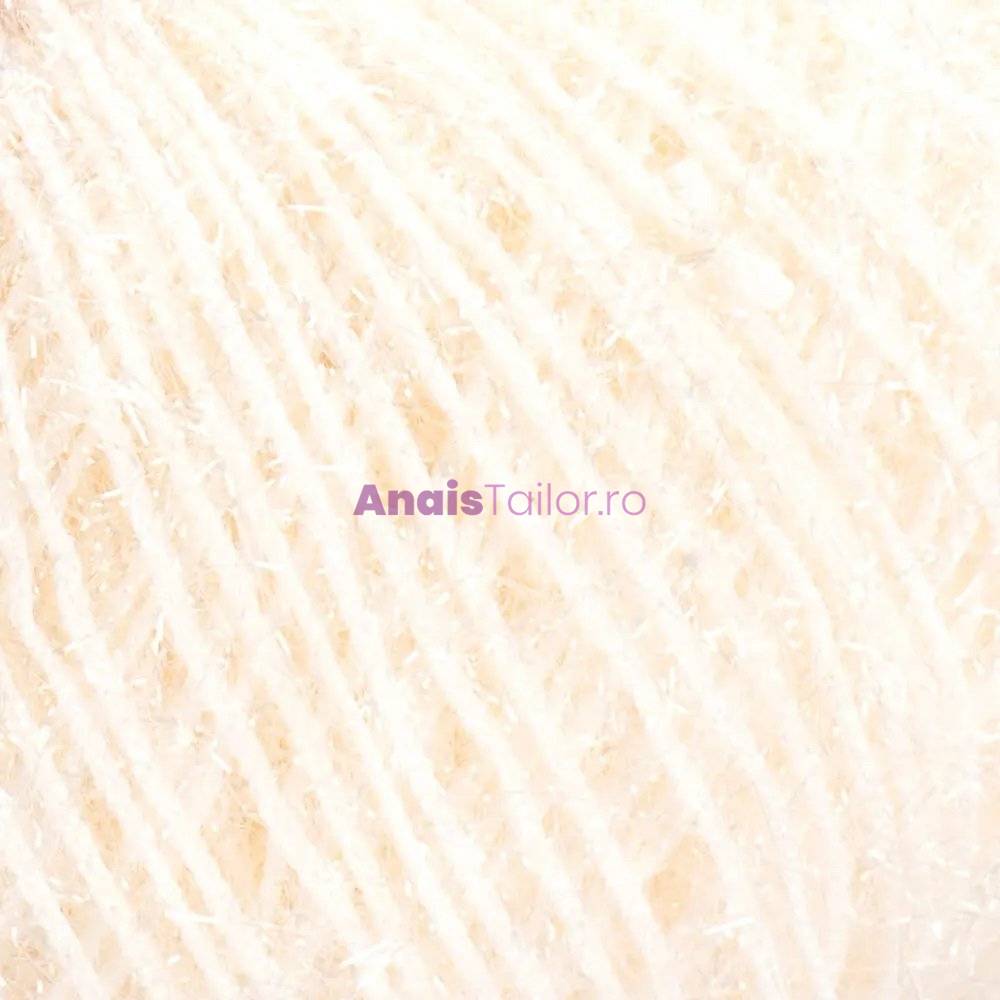 YarnArt Christmas 06, ata crosetat, textura lucioasa specific decoratiunilor, crem 50g