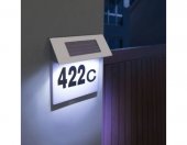 Numar casa solar LED, incarcare solara, fixare perete 20x18 cm